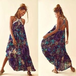 Free People Purple Floral Maxi Dress